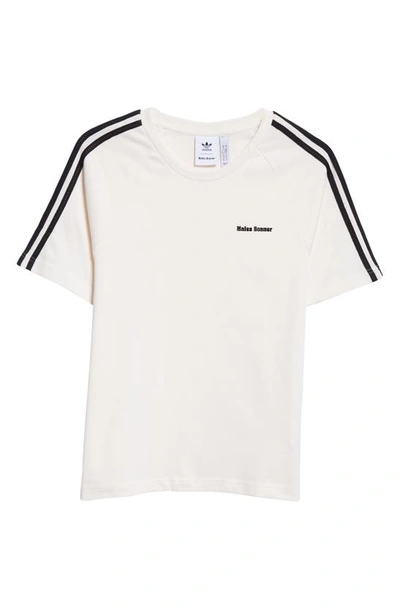 Shop Y-3 X Wales Bonner 3-stripes Organic Cotton T-shirt In Chalk White