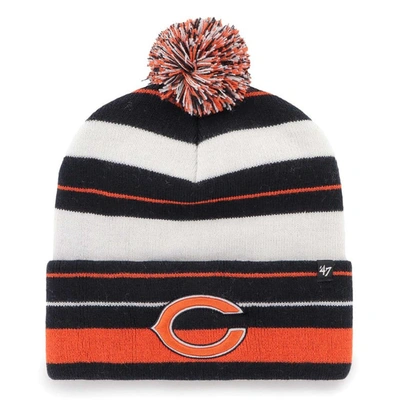 Shop 47 ' Navy Chicago Bears Powerline Cuffed Knit Hat With Pom