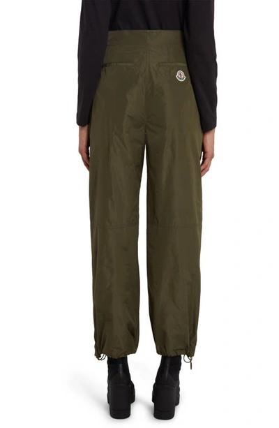Shop Moncler Drawstring Cuff Pants In Dark Green