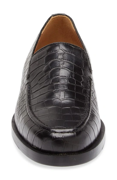 Shop Armando Cabral Danto Croc Embossed Venetian Loafer In Noir Croc