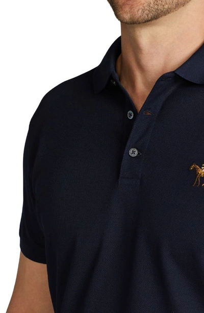Shop Ralph Lauren Purple Label Slim Fit Logo Embroidered Cotton Piqué Polo In Classic Chairman Navy
