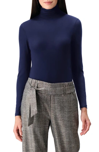 Shop Oroblu Perfect Line Modal & Cashmere Blend Turtleneck Top In Blue