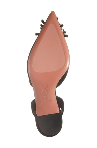Amina Muaddi Begum Crystal Pointed Toe Slingback Pump In Black
