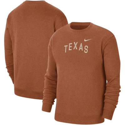 Shop Nike Texas Orange Texas Longhorns Campus Pullover Sweatshirt In Burnt Orange