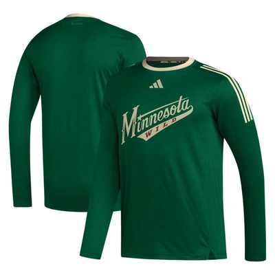 Shop Adidas Originals Adidas Green Minnesota Wild Aeroready® Long Sleeve T-shirt