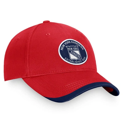 Shop Fanatics Branded Red New York Rangers Fundamental Adjustable Hat