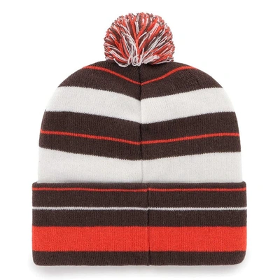 Shop 47 ' Brown Cleveland Browns Powerline Cuffed Knit Hat With Pom