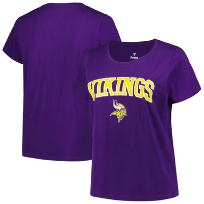 Shop Fanatics Branded Purple Minnesota Vikings Plus Size Arch Over Logo T-shirt