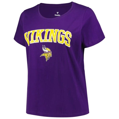 Shop Fanatics Branded Purple Minnesota Vikings Plus Size Arch Over Logo T-shirt