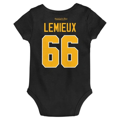 Shop Mitchell & Ness Infant  Mario Lemieux Black Pittsburgh Penguins Captain Patch Name & Number Bodysuit