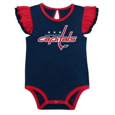 Shop Outerstuff Girls Infant Red/navy Washington Capitals Two-pack Training Bodysuit Set