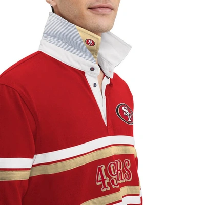 Shop Tommy Hilfiger Scarlet San Francisco 49ers Cory Varsity Rugby Long Sleeve T-shirt