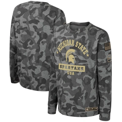 Shop Colosseum Youth  Camo Michigan State Spartans Oht Military Appreciation Dark Star Long Sleeve T-shirt