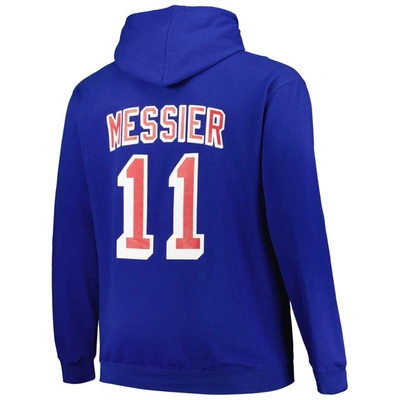Shop Profile Mitchell & Ness Mark Messier Blue New York Rangers Name & Number Pullover Hoodie