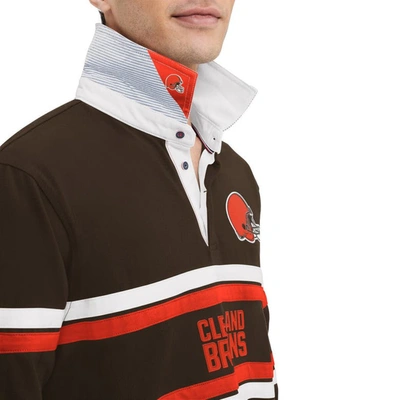 Shop Tommy Hilfiger Brown Cleveland Browns Cory Varsity Rugby Long Sleeve T-shirt
