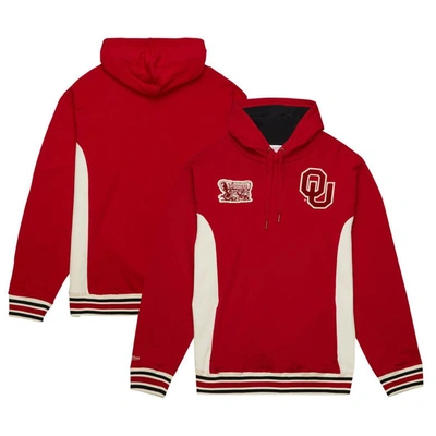 Shop Mitchell & Ness Crimson Oklahoma Sooners Team Legacy French Terry Pullover Hoodie