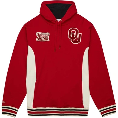 Shop Mitchell & Ness Crimson Oklahoma Sooners Team Legacy French Terry Pullover Hoodie