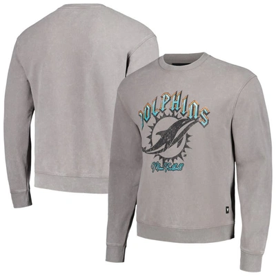 Shop The Wild Collective Unisex  Gray Miami Dolphins Distressed Pullover Sweatshirt