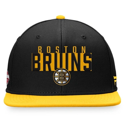 Shop Fanatics Branded Black/gold Boston Bruins Fundamental Colorblocked Snapback Hat