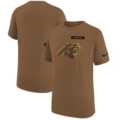 Shop Nike Youth   Brown Carolina Panthers 2023 Salute To Service Legend T-shirt