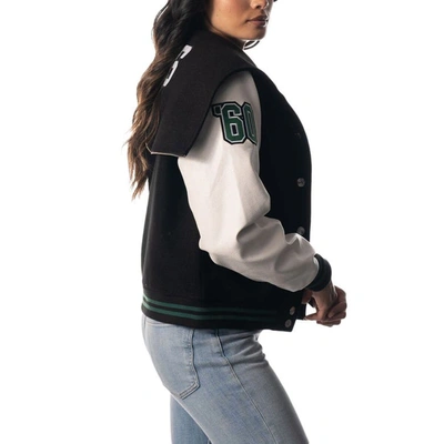 Shop The Wild Collective Black New York Jets Sailor Full-snap Hooded Varsity Jacket