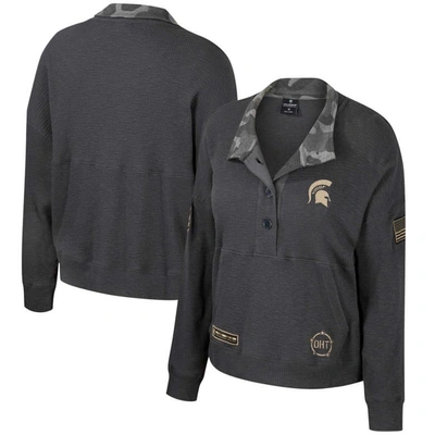 Shop Colosseum Heather Charcoal Michigan State Spartans Oht Military Appreciation Payback Henley Thermal