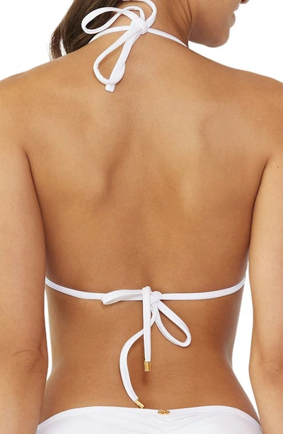 Shop Pq Swim Lace Ruffle Triangle Bikini Top In Water Lily