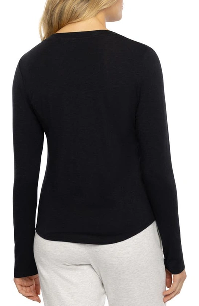 Travismathew Cloud Stretch Modal & Cotton Henley In Black