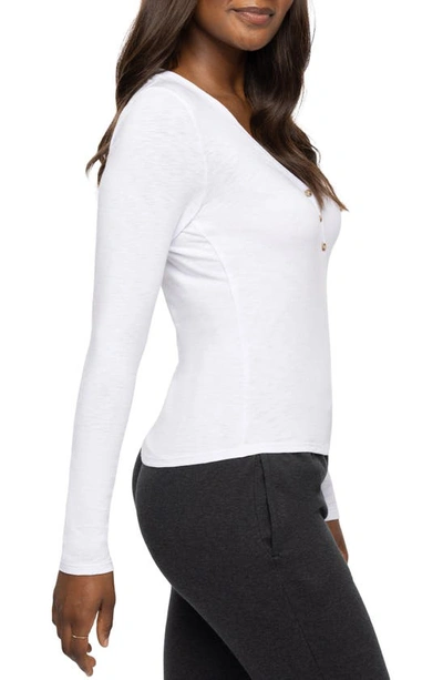 Shop Travismathew Cloud Stretch Modal & Cotton Henley In White