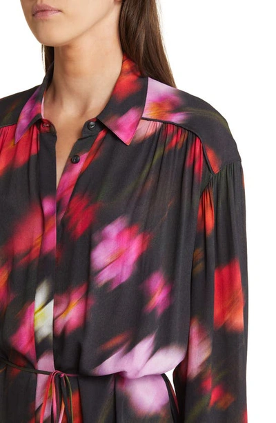 Shop Rag & Bone Aubrey Abstract Floral Long Sleeve Maxi Shirtdress In Black Floral