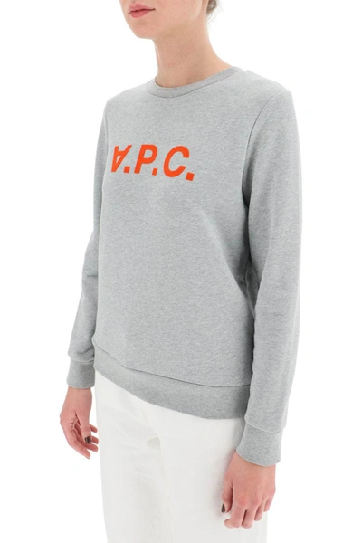Shop Apc A.p.c. Sweatshirt Logo In Grey