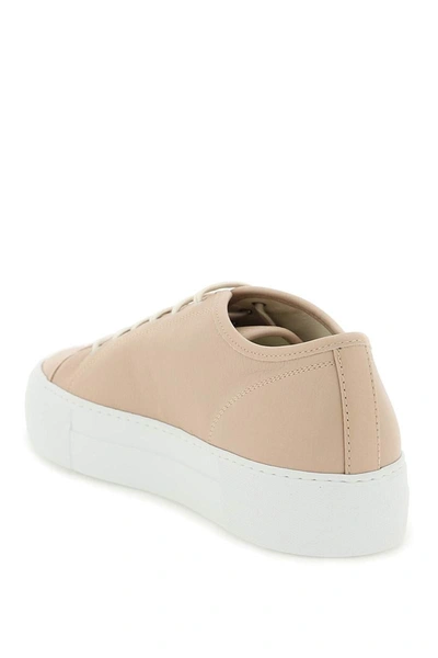 Shop Common Projects Leather Tournament Low Super Sneakers In Pink