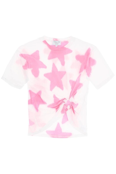 Shop Collina Strada Tie-dye Star T-shirt With O-ring Detail In Multicolor