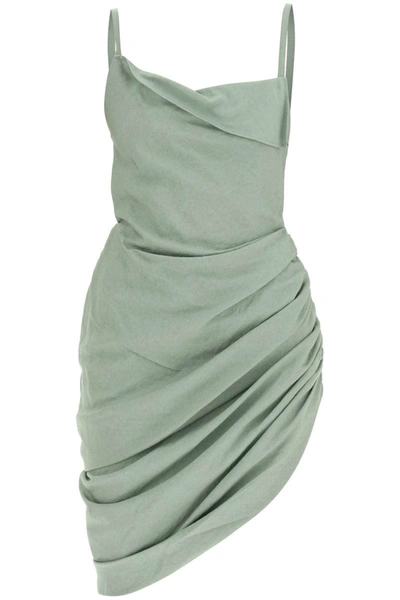 Shop Jacquemus 'la Robe Saudade' Mini Dress In Green