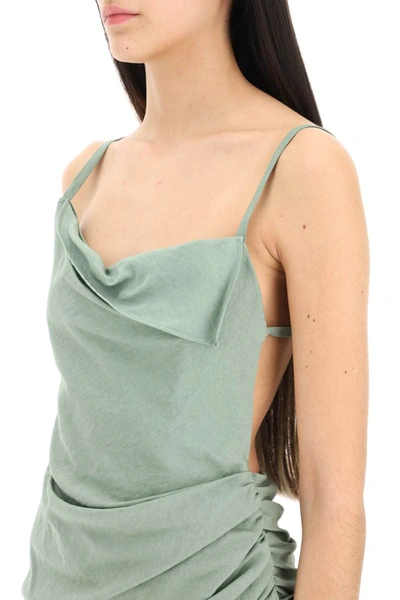 Shop Jacquemus 'la Robe Saudade' Mini Dress In Green