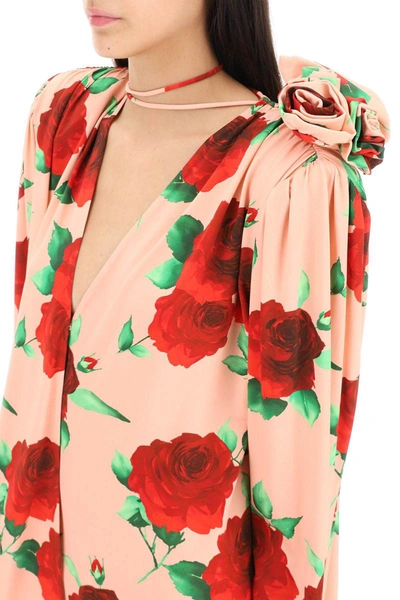 Shop Magda Butrym Printed Jersey Wrap Blouse In Pink