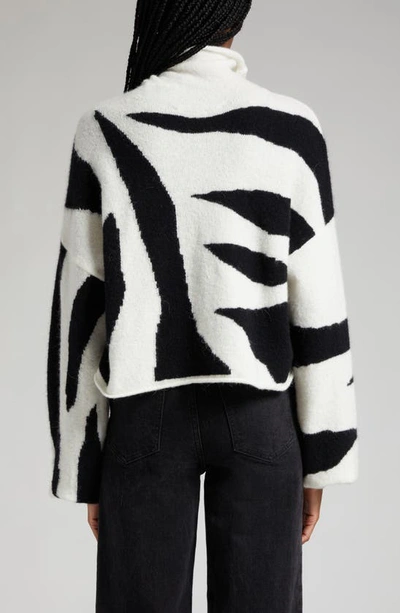 Shop Gestuz Alphagz Zebra Funnel Neck Sweater In Ivory