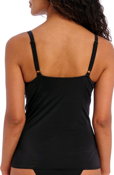 Freya Jewel Cove Underwire Tankini Top In Plain Black