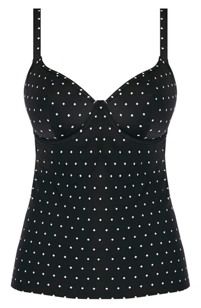 Freya Jewel Cove Underwire Tankini Top In Black