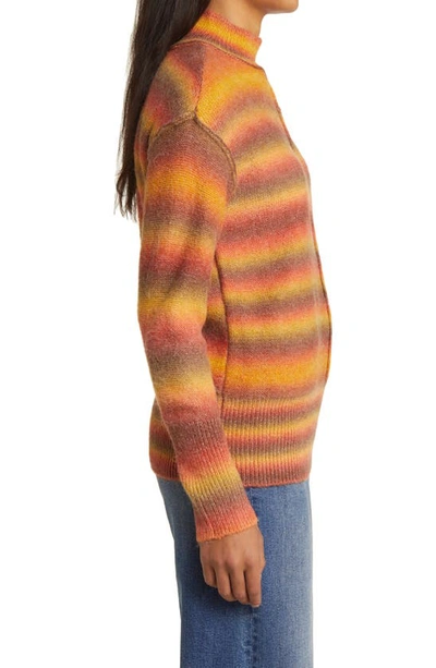 Shop Beachlunchlounge Shadow Mock Neck Space Dye Sweater In Sedona Space Dye