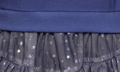 Shop Truly Me Kids' Love Light Ruffle Foil Star Long Sleeve Dress In Blue Multi
