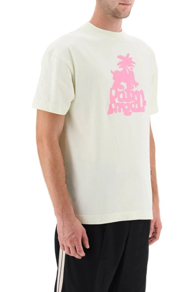 Shop Palm Angels Leon Logo T-shirt In Green