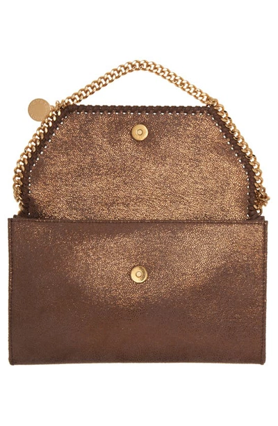 Shop Stella Mccartney Mini Falabella High Shine Dot Leather Crossbody Bag In 2000 Brown