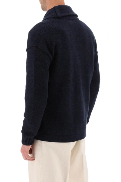 Shop Polo Ralph Lauren Cotton And Linen Cardigan In Blue