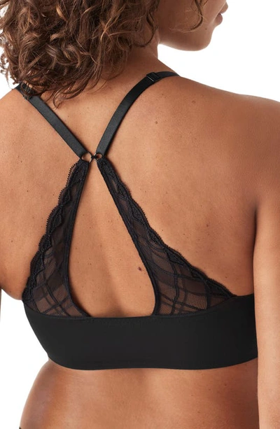 True & Co. True Body Boost Triangle Lace Convertible Strap Bra In Black