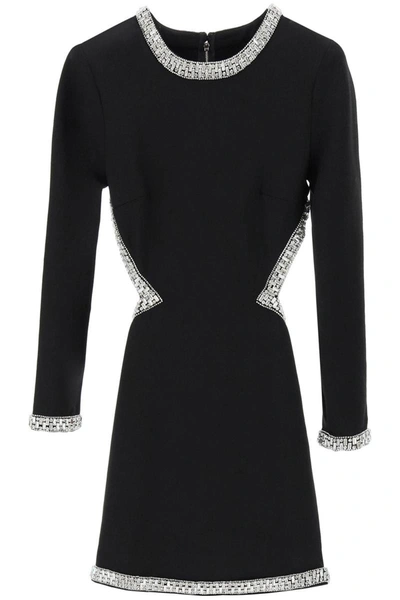Shop Retroféte Retrofete 'naomi' Jersey Mini Dress With Crystals In Black