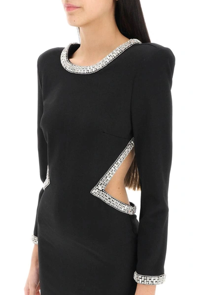 Shop Retroféte Retrofete 'naomi' Jersey Mini Dress With Crystals In Black