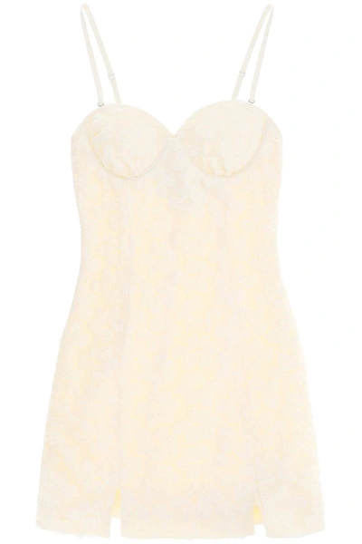 Shop Rotate Birger Christensen Rotate Mini Bustier Dress In Jacquard Fabric In White
