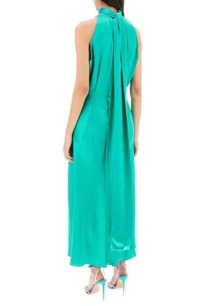 Shop Saloni 'michelle' Satin Dress In Green