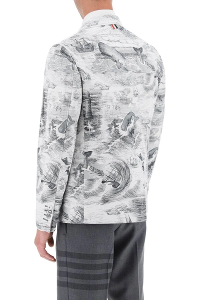 Shop Thom Browne Deconstructed Single-breasted Jacket With Nautical Toile Motif In Multicolor